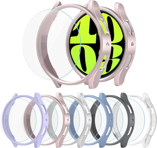 Miniatura 20 de [2+4] Paquete para Samsung Galaxy Watch FE/Galaxy Watch 5/Galaxy Watch 4 de 1.575 pulgadas, carcasa protectora de policarbonato duro + película