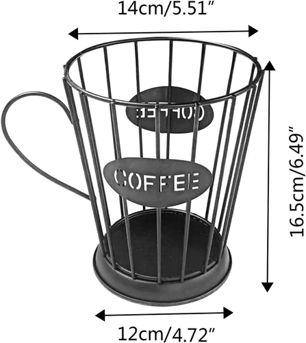 Miniatura 5 de Owill-home Soporte para cápsulas de café y taza organizadora, soporte de metal para tazas de café expreso, soporte para crema de café, soporte