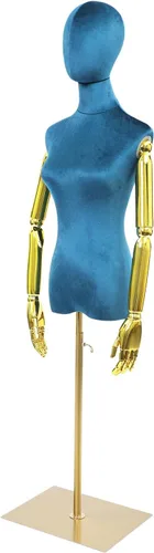 Vestido de maniquí femenino con forma de torso, cuerpo de maniquí de costura ajustable de 63 a 81 pulgadas con soporte de metal y cabeza