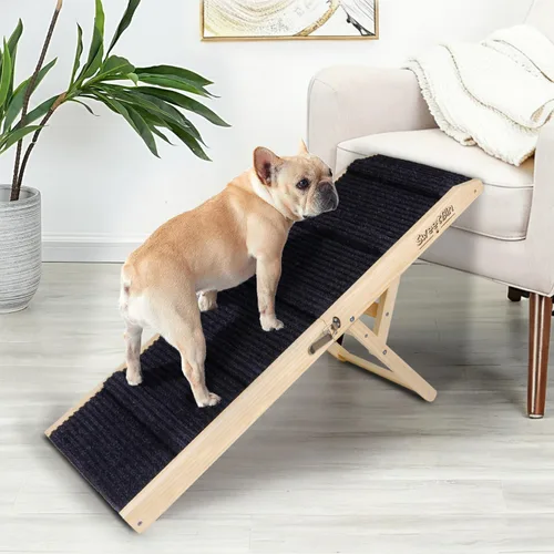 Miniatura 10 de Rampa para Perros Mejorada 2025 para Sofá - Rampa Plegable para Perros Pequeños para Cama - 4 Alturas Ajustables de 12" a 20" - Escaleras Portátiles