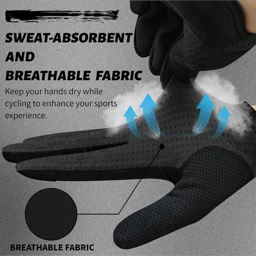 Miniatura 3 de VXW Guantes de ciclismo para hombres y mujeres, con tiras reflectantes y almohadilla antideslizante que absorbe los golpes para bicicletabicicleta
