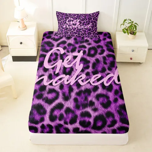 Miniatura 39 de Feelyou Leopard Print Lips Fitted Sheet Twin Size for Kids Boys Girls Cheetah Print Bed Sheets Set 16" Deep Pocket Soft Breathable Microfiber