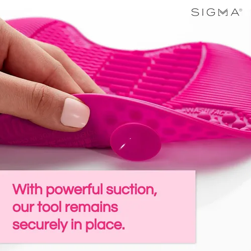 Miniatura 4 de Sigma Beauty Sigma Spa® Express Brush Cleaning Mat (rosa) - Alfombrilla de limpieza de brochas de maquillaje de silicona con ventosas para limpiar