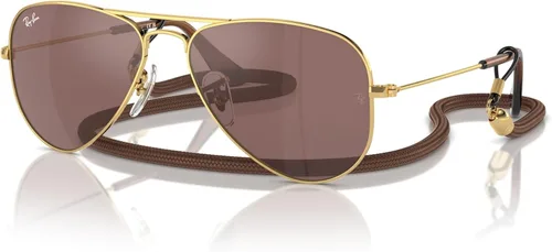 Miniatura 35 de Ray-Ban Junior Rj9506s - Gafas de sol de aviador de metal para niños Plata/Gris Espejo Plata