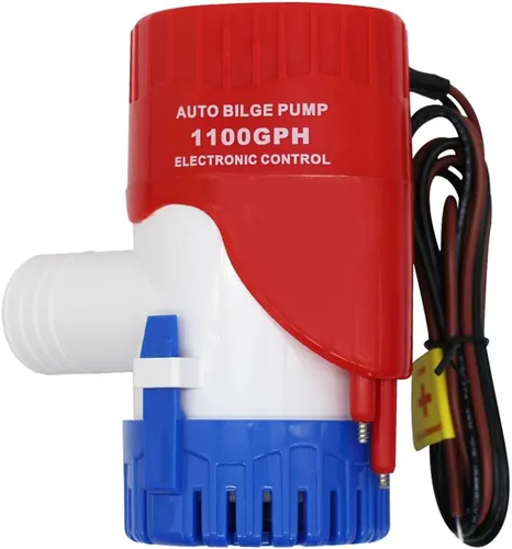 Miniatura 10 de Bomba de agua automática de 1100 GPH, bomba de sentina de 12 V, equipada con interruptor flotante interno, adecuada para submarinos, charcos