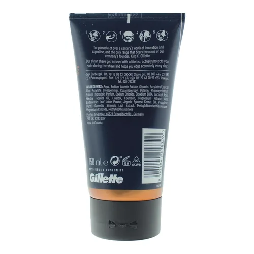 Miniatura 2 de King C. Gillette Gel de afeitado transparente para hombre con té blanco y aceite de argán, 5 onzas (paquete de 2)