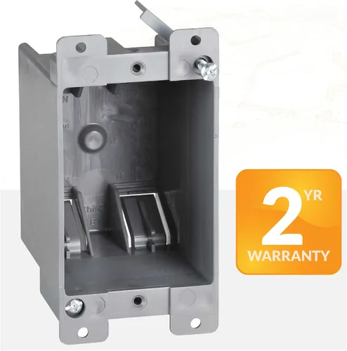 Miniatura 5 de Newhouse Hardware Caja de salida eléctrica de 1 toma PVC para trabajo antiguo (1 paquete) Caja de conexiones de plástico de 14 pulg. cúbicas