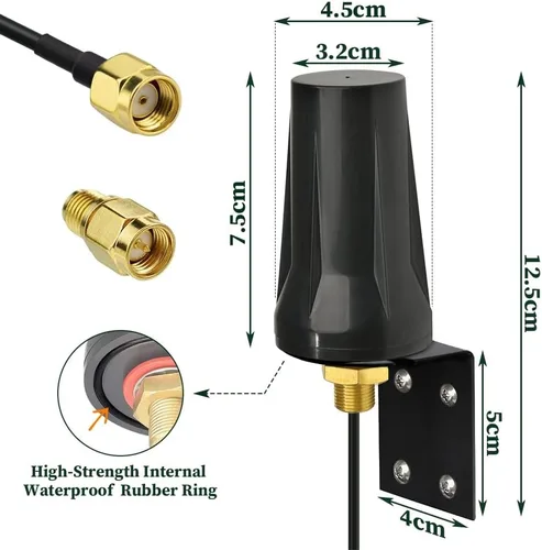 Miniatura 4 de Bingfu Cámara de rastreo celular 4G LTE SMA RP-SMA Antena macho compatible con Spypoint Link Micro Covert Spartan Stealth Tactacam Muddy Wildlife