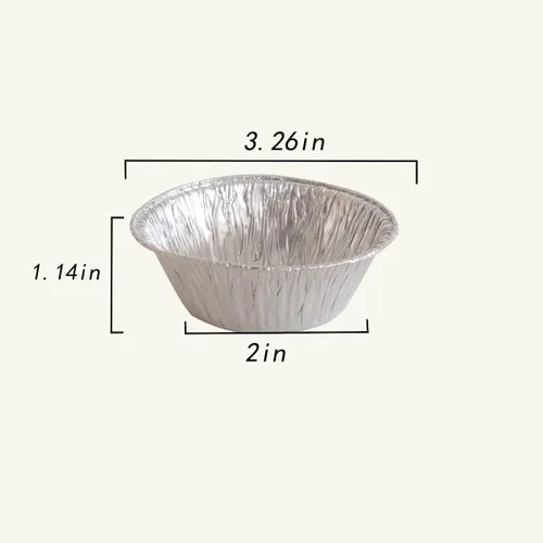 Miniatura 2 de 100 mini sartenes de papel de aluminio, ideales para hornear tartas, quiche, pudín, etc.