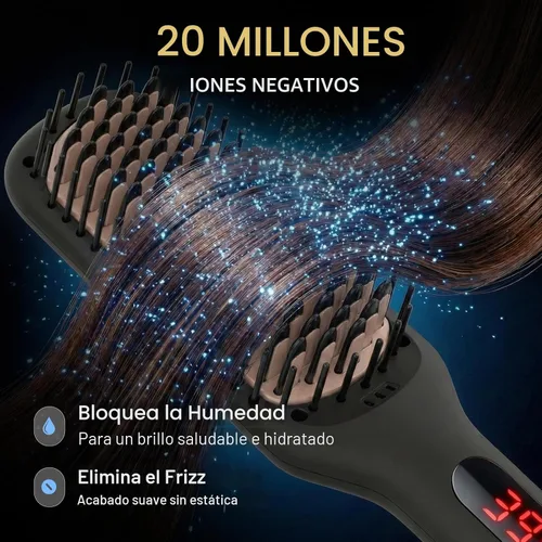 Miniatura 5 de MEGAWISE Cepillo alisador de pelo iónico de cerámica profesional para salón en casa, tecnología de calefacción rápida de los años 20 con seguridad