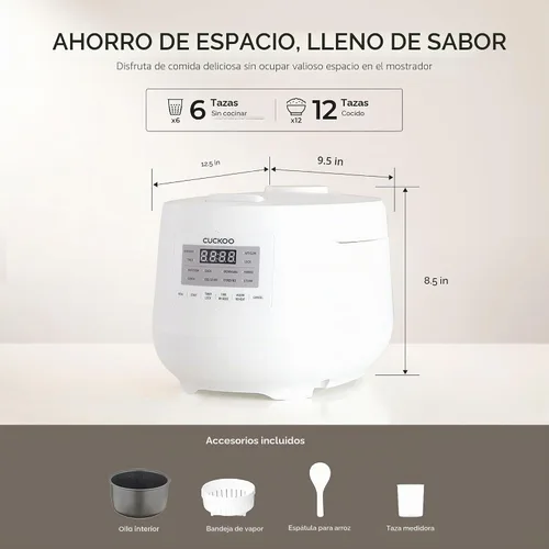 Miniatura 3 de Olla arrocera y calentador Micom de 6 tazas / 1.5 cuartos de galón (sin cocinar), cesta de vapor, 11 modos de funcionamiento: arroz blanco, arroz
