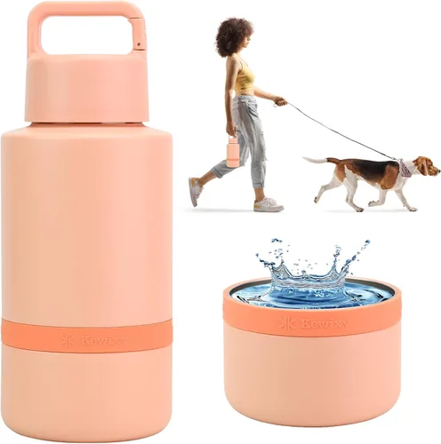 Miniatura 9 de Regalo para mamá de perro, botella de agua aislada para perro con cuenco de viaje, Navidad para mujeres, cumpleaños para amantes de los perros