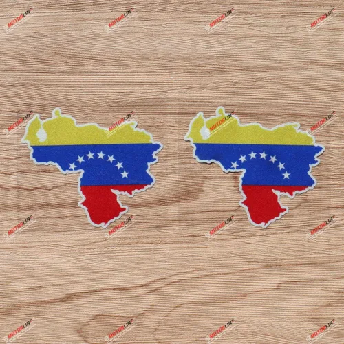 Vinilo adhesivo adhesivo de bandera venezolana de mapa de Venezuela – 2 unidades reflectantes, 4 pulgadas – para coche, barco, portátil