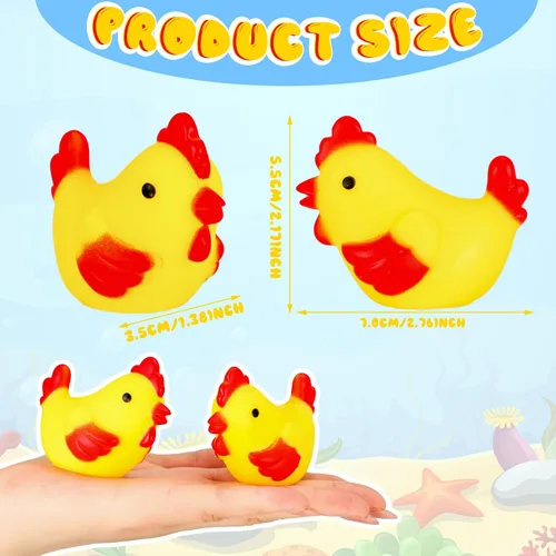 Miniatura 2 de Silipull 50 piezas de goma amarilla chirriante de pollo mini chillones de goma chirriantes de pollo juguete chirriante para ducha, baño, cumpleaños