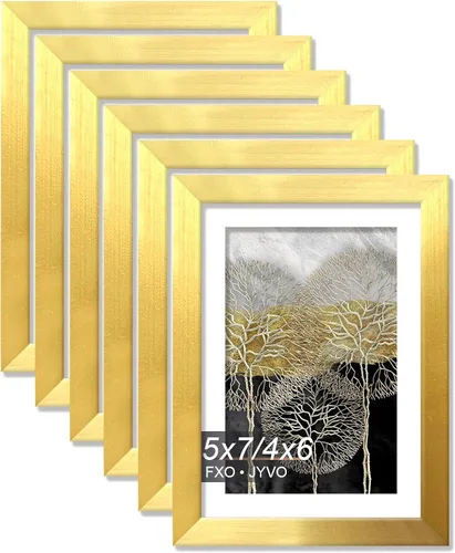 Miniatura 114 de Fxojyvo Marco de Fotos de 4x6, Muestra Foto de 3.5x5 con Paspartú o 4 x 6 Sin Paspartú, Liviano y de Alta Transparencia Marco de 4 por 6 para Pared