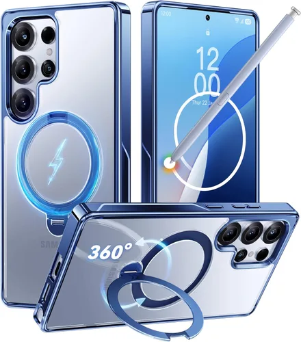 Miniatura 12 de CASEKOO Funda azul cielo brillante para Samsung Galaxy S26 Ultra [soporte magnético giratorio de 360°] [compatible con MagSafe]