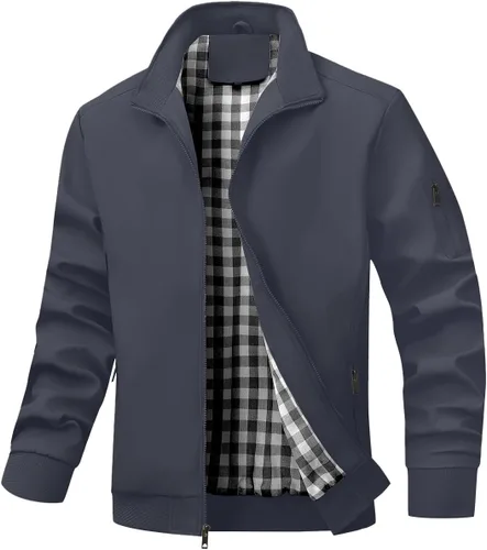 Miniatura 7 de Wizoat Chaqueta Bomber para Hombre Ligera Casual Cortavientos Chaquetas con Cremallera Abrigo