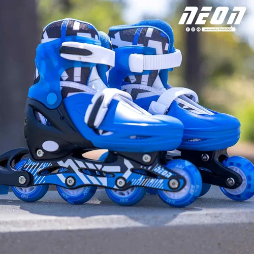 Miniatura 7 de Yvolution Patines de ruedas de 4 tamaños ajustables, ruedas iluminadas para niñas y niños para niños en línea y quads (12-2 o 3-6 US)