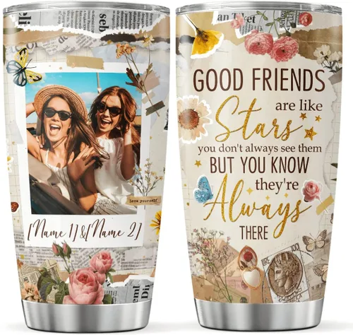 Miniatura 10 de CUBICER Vasos de café personalizados con foto personalizada para mejores amigos, tazas de té con tapa, frases divertidas, nombre personalizado