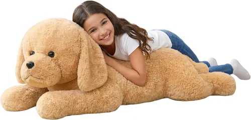 Miniatura 11 de IKASA Juguete de peluche grande de Labrador para perro, cachorro grande de 20 pulgadas, suave, lindo, esponjoso, peluche