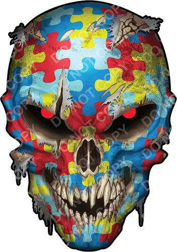 Miniatura 19 de Calcomanías de Haley Bandera Americana Calavera Adhesiva - Vinilo 3M, Ojos Reflectantes, para Autos y Camiones, Uso en Interiores, Calidad Premium