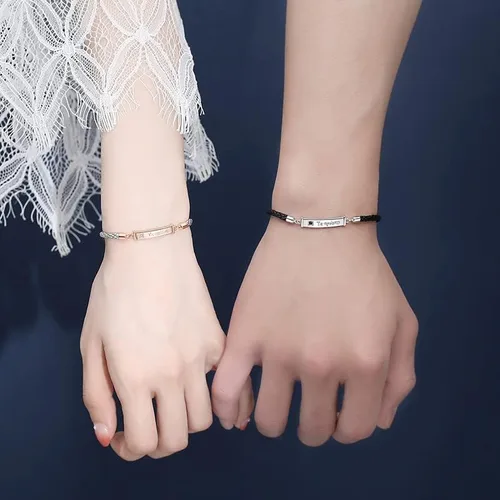 Miniatura 5 de VOYOMI Pulseras de promesa de cuerda para parejas pulseras de amistad para dos pulseras para mejores amigas pulseras para parejas regalos para novio