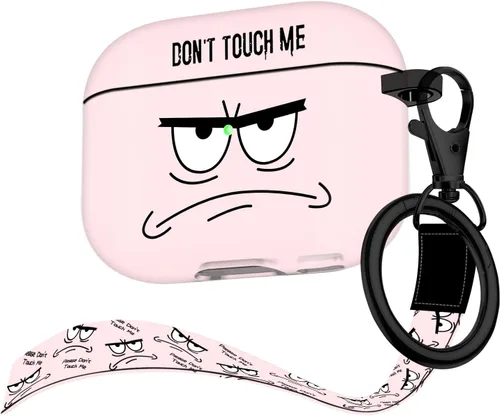 Miniatura 17 de Funda para Airpods Pro de 2ª generación 2022, Don't Touch Me para Airpods Pro 2 con llavero, funda suave y bonita a prueba de golpes para mujeres