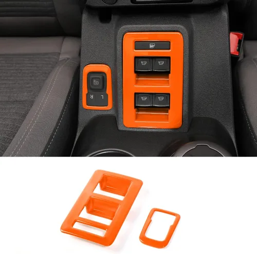 Miniatura 3 de RAZPOY Para Bronco - Interruptor de control de interruptor de elevación de ventana, 2 piezas de cubierta de panel de ajuste de espejo retrovisor