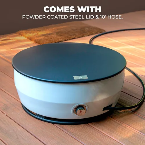 Miniatura 8 de Outland Living - Fogata grande de gas propano para exteriores, 60,000 BTU/h, 24 pulgadas con tapa - Hoguera moderna Lake Country 800 Fire Bowl