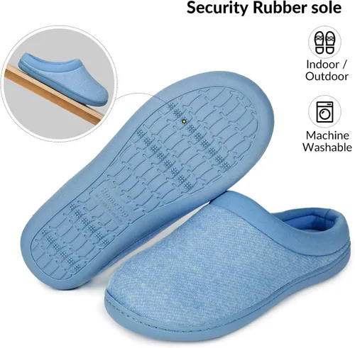 Miniatura 3 de Pantuflas de algodón caliente y espuma viscoelástica. Tejidas. Para la casa. Suela antideslizante.