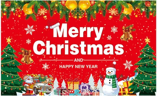 Fondo grande de Feliz Navidad, pancarta de tela para decoración de fiestas de Navidad, 5.9 x 3.6 pies, letrero fotográfico para decoración de