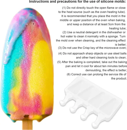 Miniatura 8 de Herramienta de helado, herramienta de barra de hielo de silicona multirejilla, a prueba de calor, reutilizable, herramienta para hacer helados