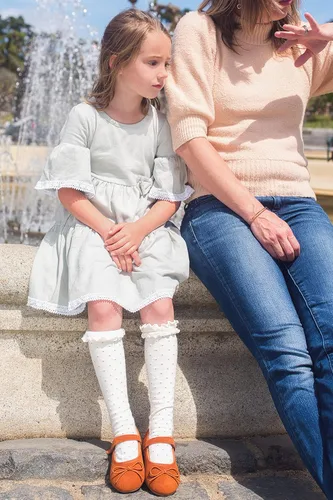 Miniatura 5 de Otter MOMO Zapatos planos de bailarina para niña con lazo decorativo ideales para llevar con vestido y combinan bien con flores para escuela fiestas