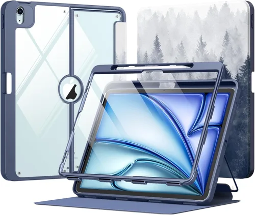 Miniatura 38 de MoKo Funda para iPad Air de 11 pulgadas 7ª/6ª generación M3/M2 2025/2024, iPad Air 5ª/4ª generación de 10.9 pulgadas 2022/2020 con soporte