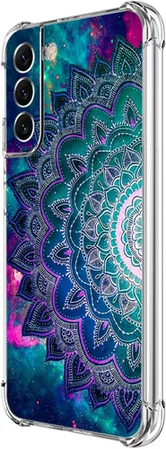 Miniatura 13 de Funda para Galaxy S22, Protección Azul con Flores de Mariposa y Rosas, Funda Anti-Choque y Anti-Arañazos de TPU de Cuerpo Completo para Samsung