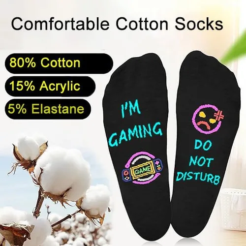 Miniatura 7 de Regalos para jugadores, calcetines divertidos para hombre regalo de cumpleaños para novio, adolescente, niños, papá, amantes de los juegos, Do Not