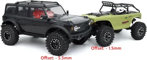 Miniatura 5 de hobbysoul Llantas ajustables Offset 1.0 Beadlock, ruedas RC 1.0 0.72 oz/llanta para RC 1/18 TRX4M Axial SCX24 90081 y otros 1/24 Micro Crawler