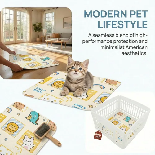 Miniatura 3 de PJYuCien Alfombrilla lavable para corralito de juegos de perros, 36”x 36”, almohadillas reutilizables a prueba de fugas para cachorros, alfombrilla