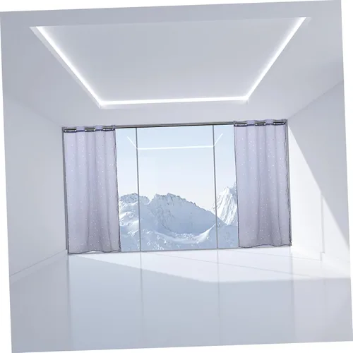 Miniatura 6 de DECHOUS Cortinas transparentes de gasa azul marino de lujo para sala de estar, dormitorio, ventana de tul