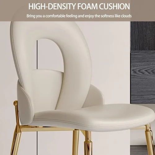 Miniatura 3 de Kitchen Dining Chairs with Genuine Leather,Dining Room Chairs with Metal Legs,Living Room Chair Curved Backrest,Kitchens Chair for Living, Negro