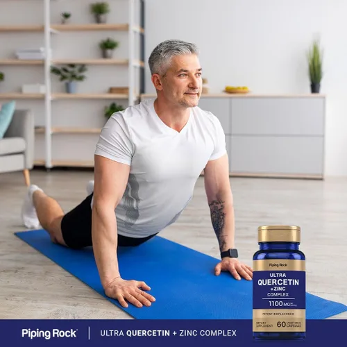 Miniatura 6 de Piping Rock Quercetina Zinc Complex 1100 mg 60 Cápsulas Flavonoide potente Suplemento sin OMG, sin gluten