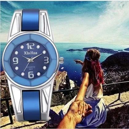 Miniatura 4 de Gosasa Reloj para mujer, diseño impresionante, banda de metal, tamaño pequeño y mediano, brazalete de vestir, 6 pulgadas, juego de regalo con pulsera