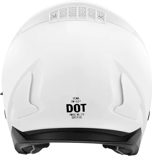 Miniatura 5 de Casco abierto para motocicleta, YEMA YM-637 aprobado por DOT, medio casco 3/4 con visera solar para adultos, hombres y mujeres Blanco
