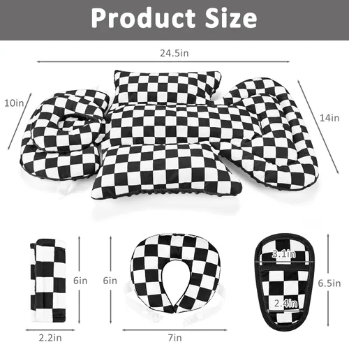 Miniatura 4 de DILIMI Inserto para asiento de automóvil infantil, soporte de cabeza de asiento de automóvil para bebé con reposacabezas extraíble, cojín ajustable