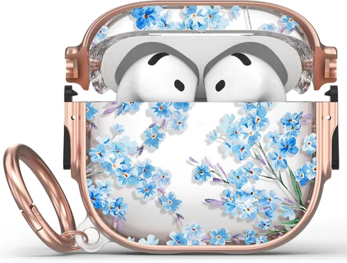 Miniatura 29 de Maxjoy Funda para AirPods 3 con cerradura, bonita funda protectora rígida para AirPod 3 de tercera generación para mujeres y hombres con llavero