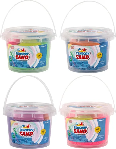 Miniatura 2 de Sensory Sand Arena de juego para niños con moldes de mar, 4 libras a granel, arena multicolor para niños y niñas