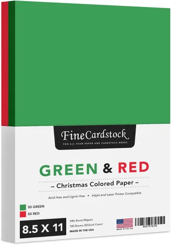 Miniatura 2 de Papel de colores navideños: perfecto para artes y manualidades de Navidad y Año Nuevo, invitaciones y anuncios de fiesta, enlace de 24 libras, texto