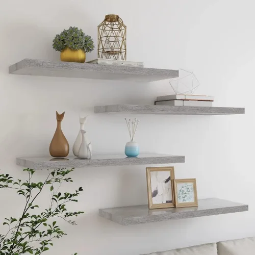 Miniatura 181 de Estantes flotantes de pared, juego de 4 estantes decorativos para montar en la pared, estante colgante con soportes invisibles para decoración