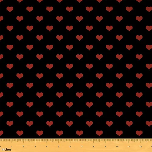 Tela con Estampado de Corazones Rojos Romántico Tema del Día de San Valentín DIY Costura Manualidades Manualidades por Yarda Chic Corazones de Amor