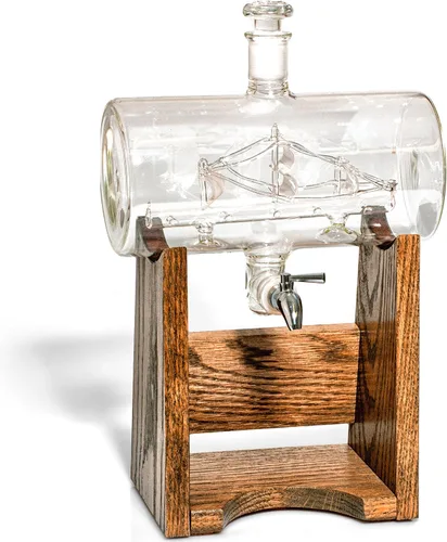 Miniatura 2 de Decantador de licores – 1150 ml para Vodka, Bourbon, Rum, vino, de whisky, Tequila– Cristal
